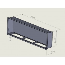 Biocheminée modéle HORIZON- 124 cm avec verre trempé