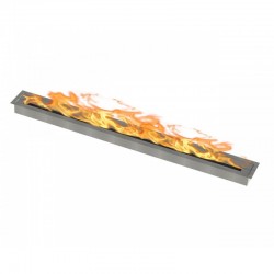 Bio-cheminée MEGA 180 cm - 18kw - encastrable simple flamme avec verre tremplé