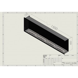 Biocheminée modéle CHALET 150 cm ouvert du côté gauche/ droit