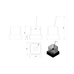 Cheminée au bioéthanol TANGO 3 pour table