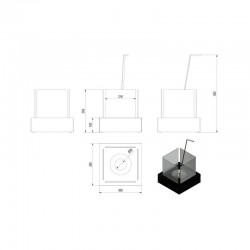 Cheminée au bioéthanol TANGO 3 pour table